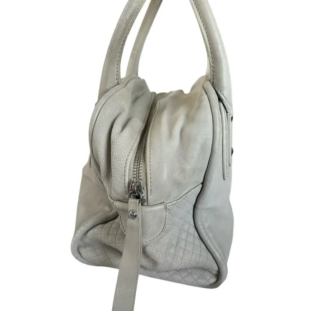Chanel White Satchel with Iconic CC Logo